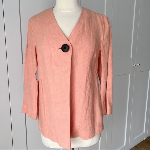 LAFAYETTE 148 Peach Linen Blazer Jacket sz. 2 - Picture 1 of 10